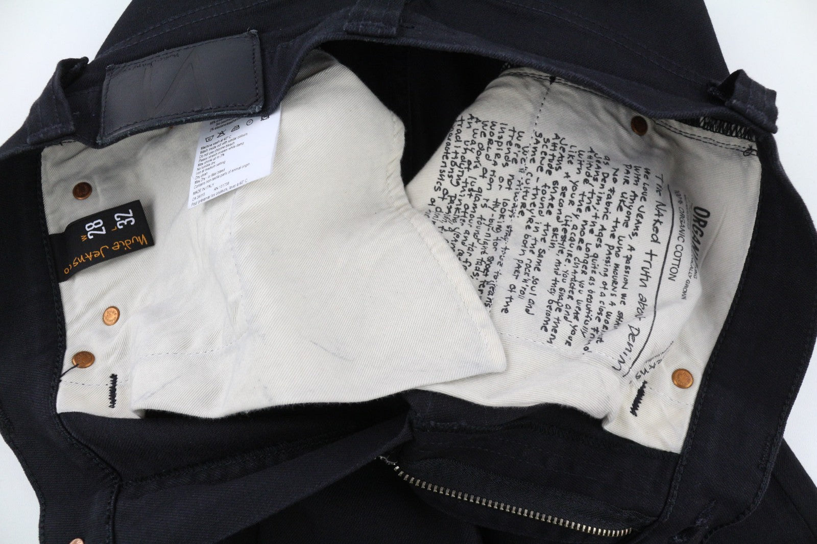 NUDIE JEANS Pipe Led Clean Slate vyriški džinsai W28/L32 užtrauktuku, ploni, ekologiškos medvilnės 