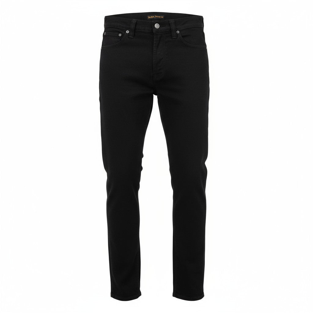 NUDIE JEANS Pipe Led Clean Slate vyriški džinsai W28/L32 Slim Zip Fly juodi džinsai 