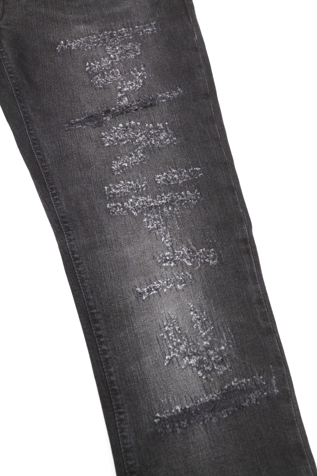 NUDIE JEANS Skinny Lin dėvėti juodi vyriški džinsai W30/L32 su kišenėmis, išblukę, dirbtinio apipavidalinimo 