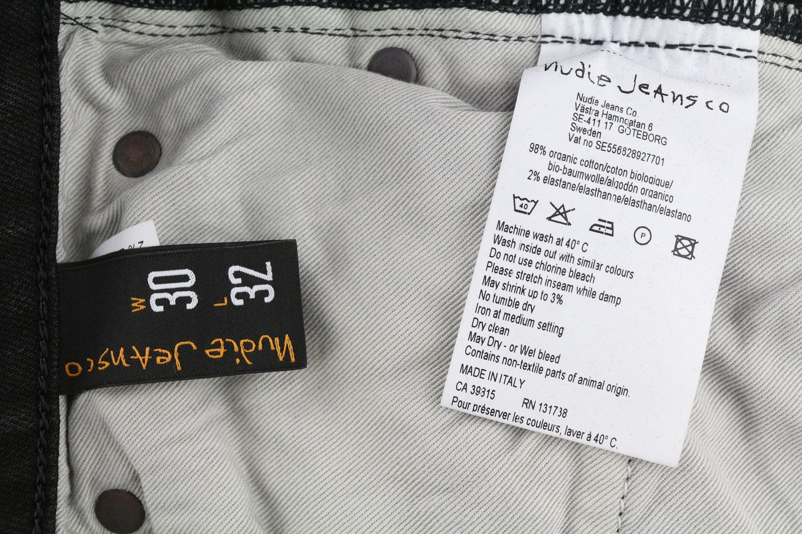 NUDIE JEANS Skinny Lin dėvėti juodi vyriški džinsai W30/L32 dėvėti laisvalaikio stiliaus, išblukę 