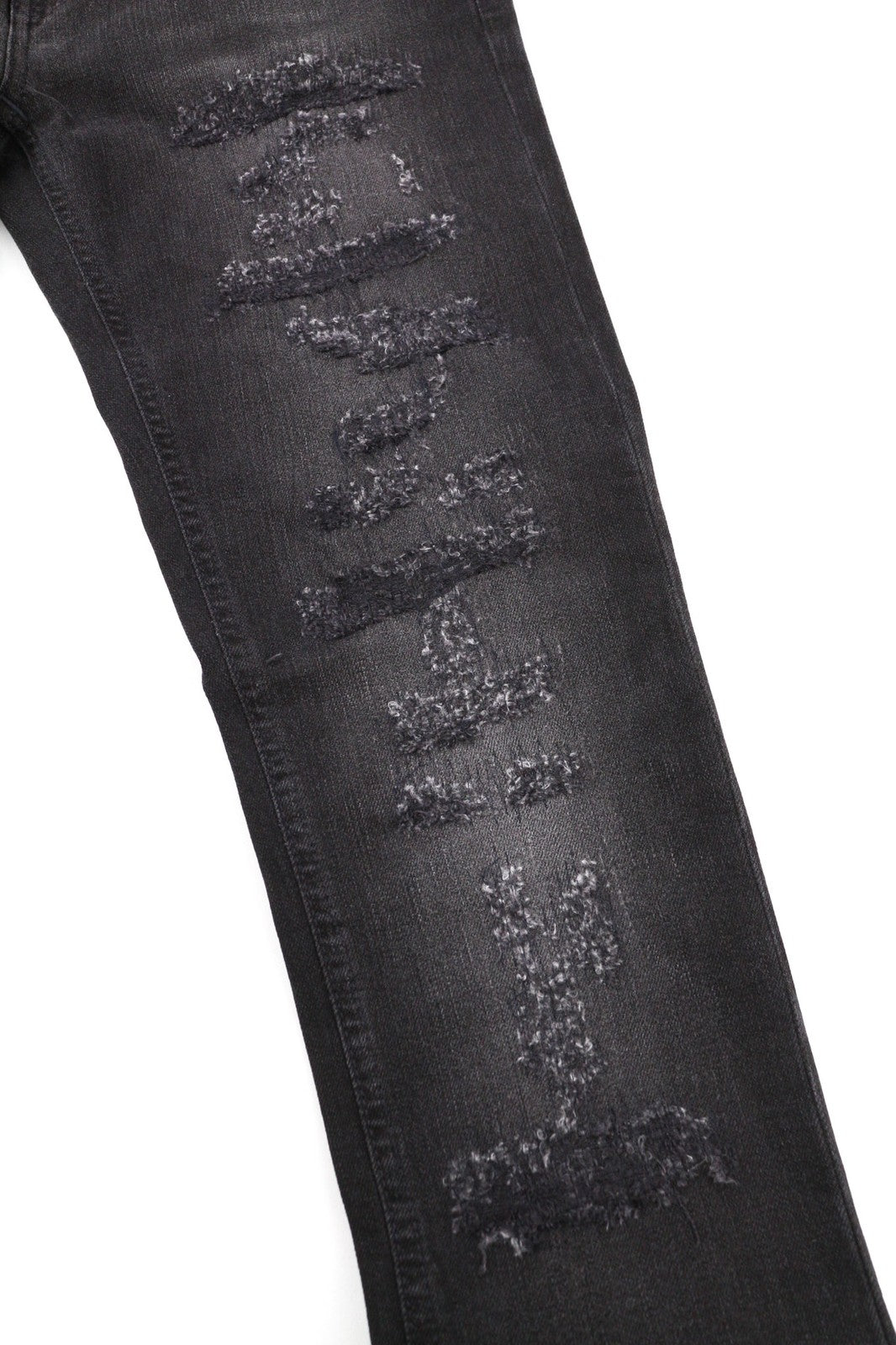 NUDIE JEANS Skinny Lin dėvėti juodi vyriški džinsai W28/L32 su pažeistomis kišenėmis ir išblukusiomis detalėmis 