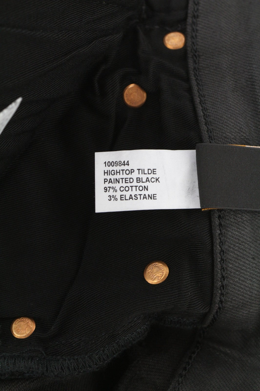 NUDIE JEANS Vyriški Aukštakulniai Tilde Painted Black Džinsai W29/L34 Aptempti Džinsai su Išblukusiu Užtrauktuku 