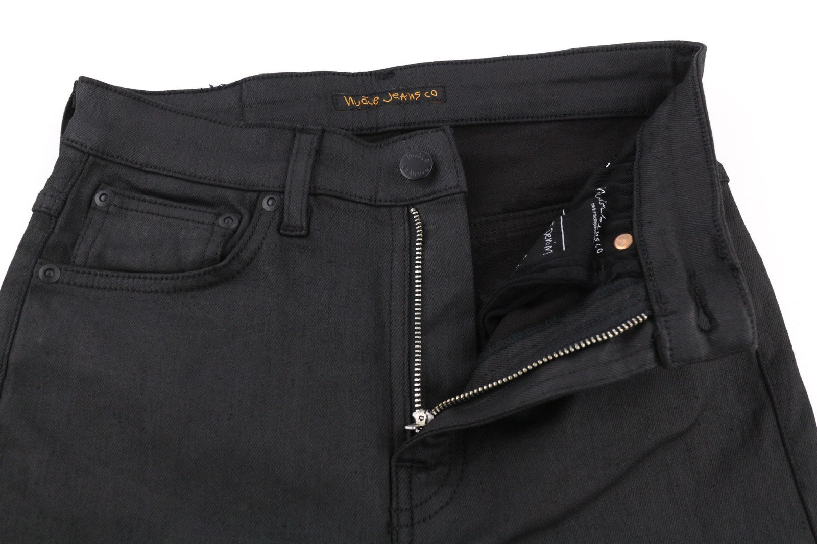 NUDIE JEANS Aukštakulniai „Tilde Painted Black“ vyriški džinsai W28/L32 Skinny Fit Denim 