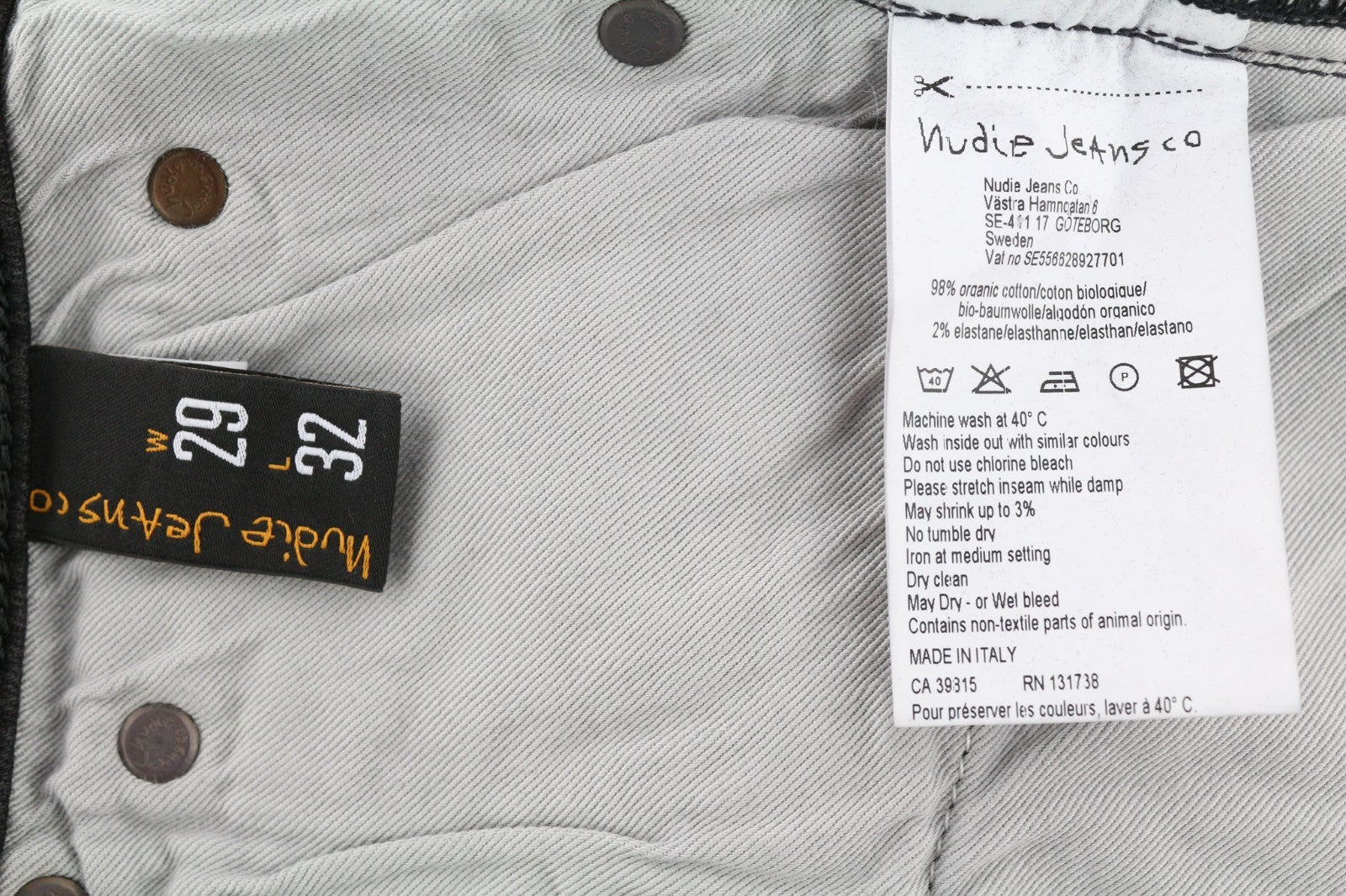 NUDIE JEANS Skinny Lin dėvėti juodi vyriški džinsai W29/L32 tampri ekologiška medvilnė 