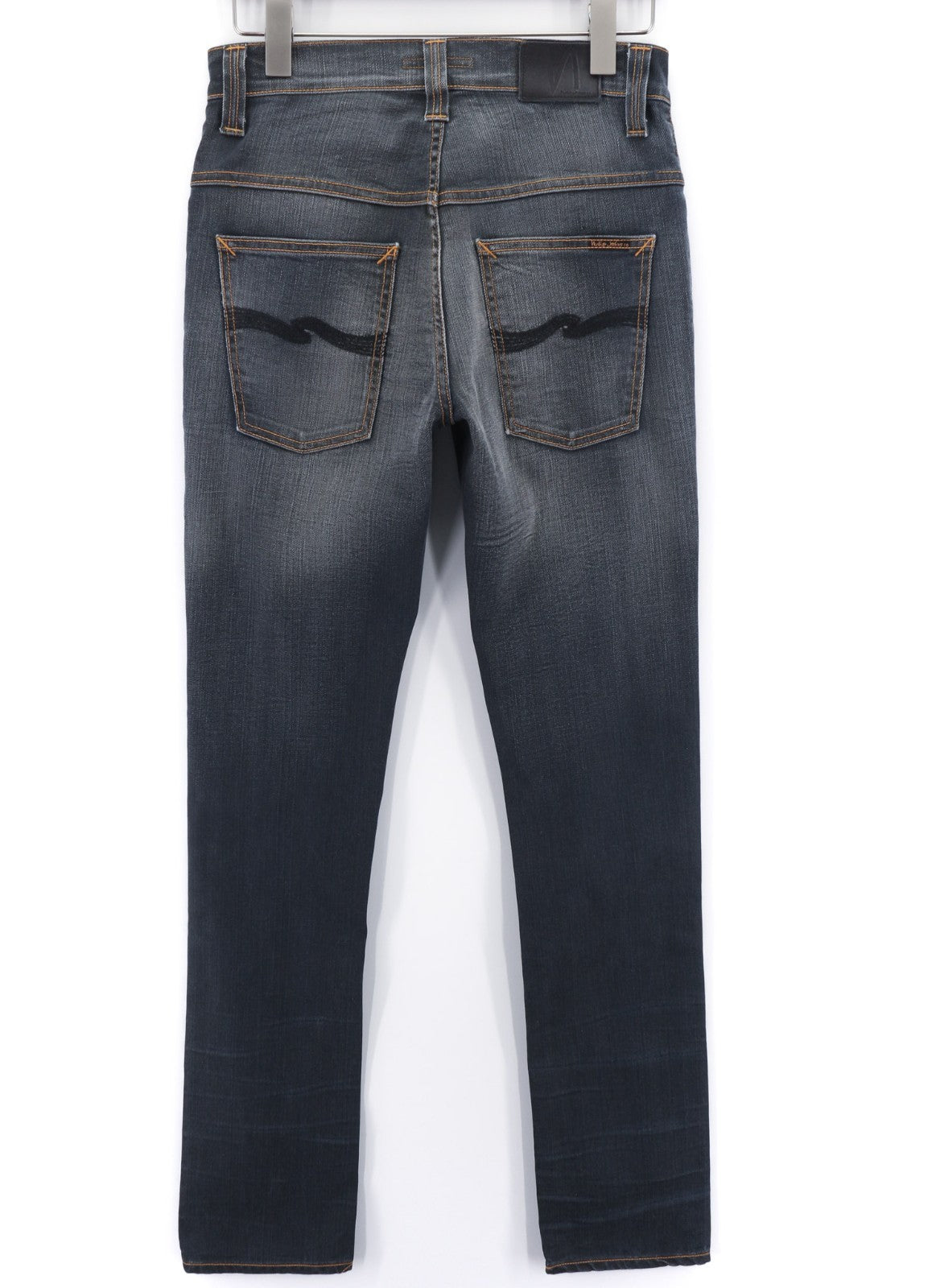 NUDIE JEANS ploni, pilki, dėvėti vyriški džinsai W31/L34 su išblukusiu užtrauktuku ir 5 kišenėmis 