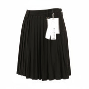 JOHN RICHMOND Women's Skirt S Black Pleated Mini High Rise Logo