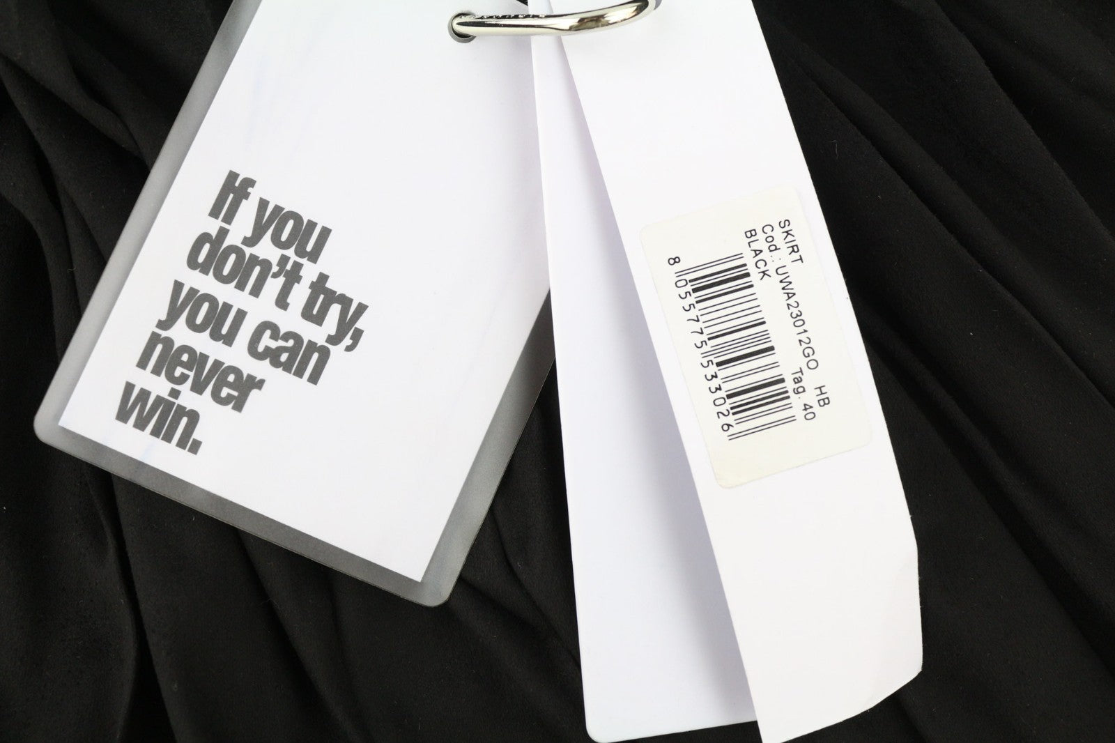 JOHN RICHMOND Women's Skirt S Black Pleated Mini High Rise Logo