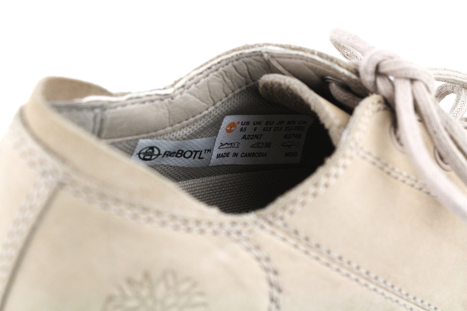 TIMBERLAND A22N7-A3746 vyriški sportbačiai EU43.5/44 smėlio spalvos odiniai žemapadžiai batai 