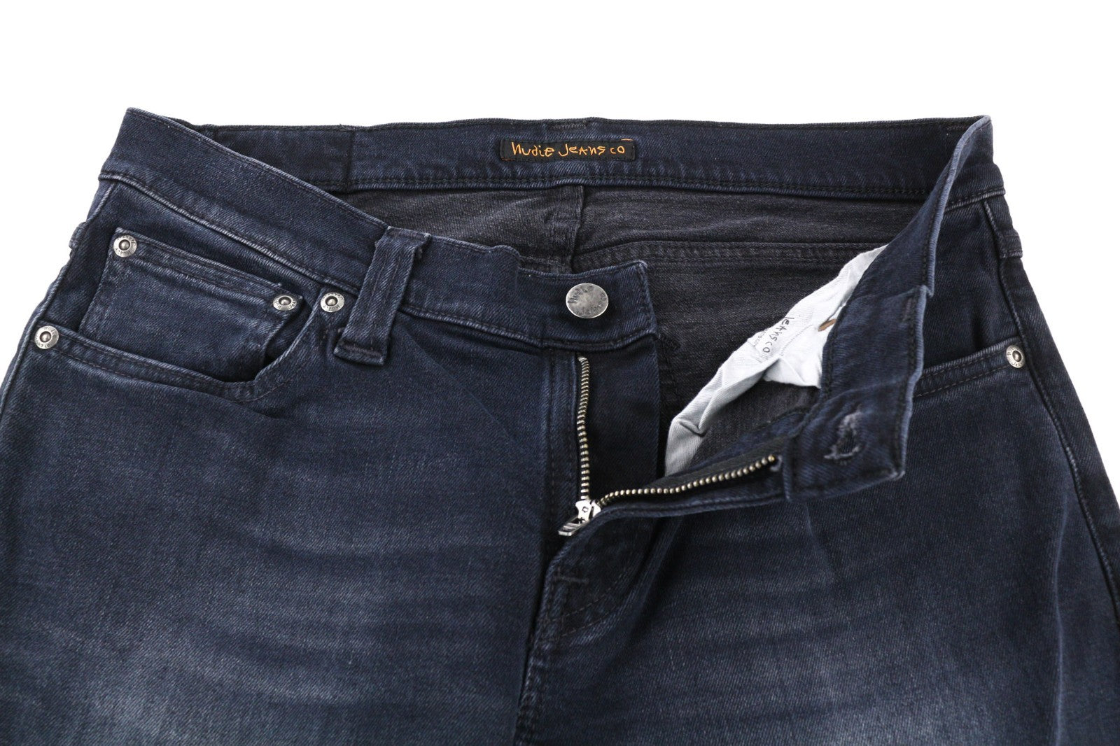 NUDIE JEANS Vyriški aptempti ilgi džinsai W30/L32 Slim Tamprūs Tamsiai Mėlyni 