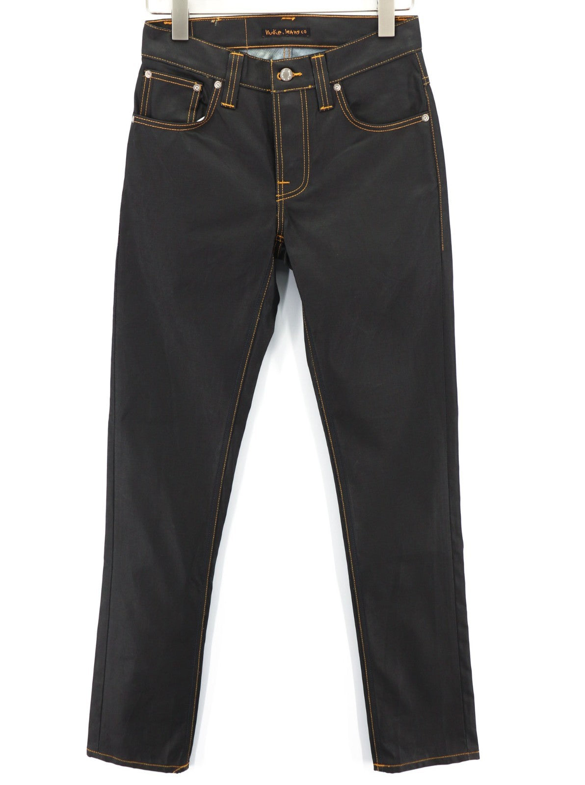 NUDIE JEANS Grim Tim vyriški džinsai W28/L32 Slim Fit tamsiai mėlyni su dengtu sluoksniu 