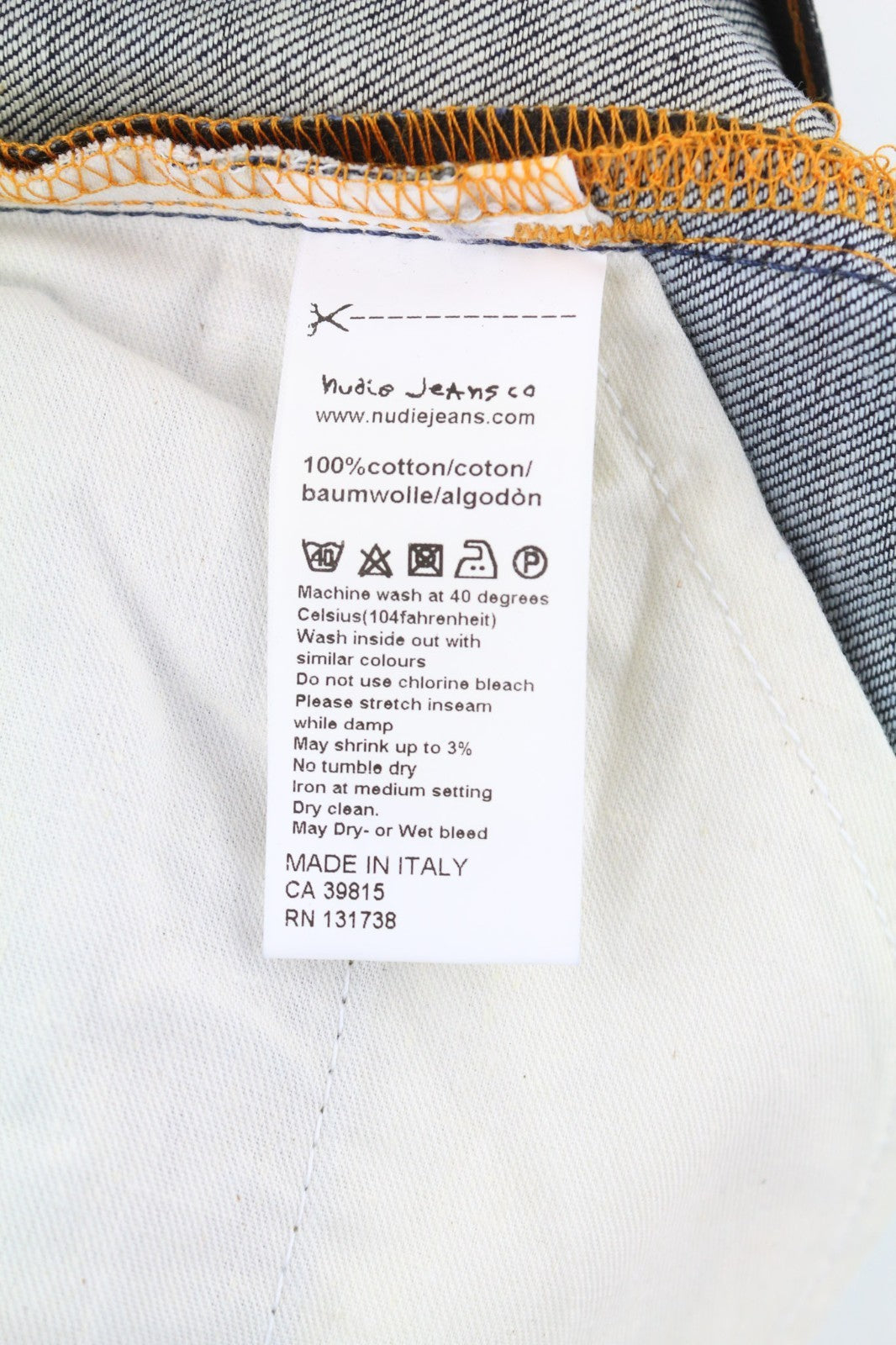 NUDIE JEANS Grim Tim vyriški džinsai W28/L32 Slim Fit tamsiai mėlyni su dengtu sluoksniu 