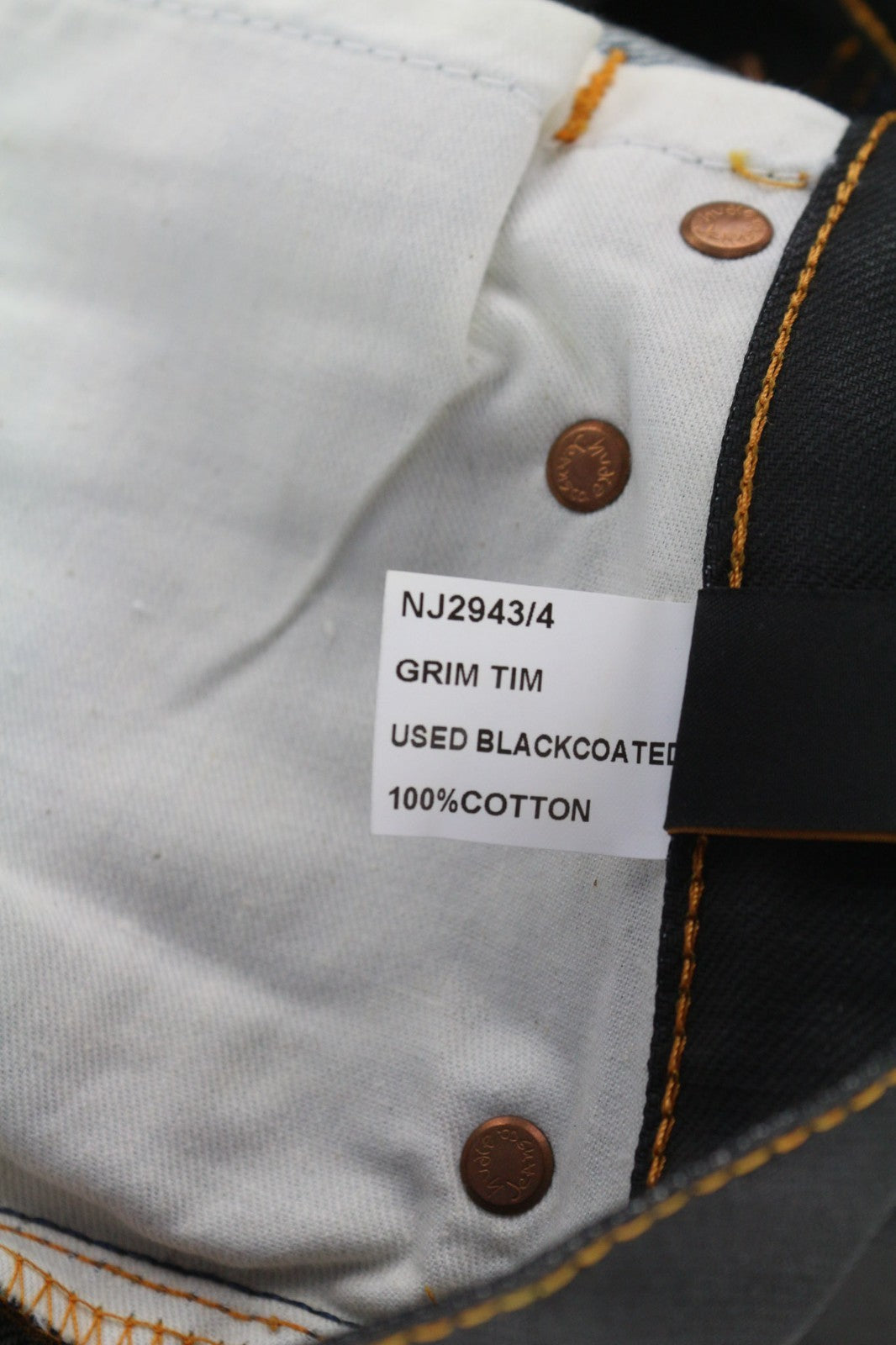 NUDIE JEANS Grim Tim vyriški džinsai W28/L32 Slim Fit tamsiai mėlyni su dengtu sluoksniu 