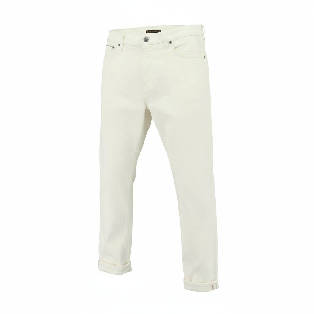 NUDIE JEANS Brute Knut vyriški džinsai W31/L28 Selvedge Anti-Fit Stretch Ecru 