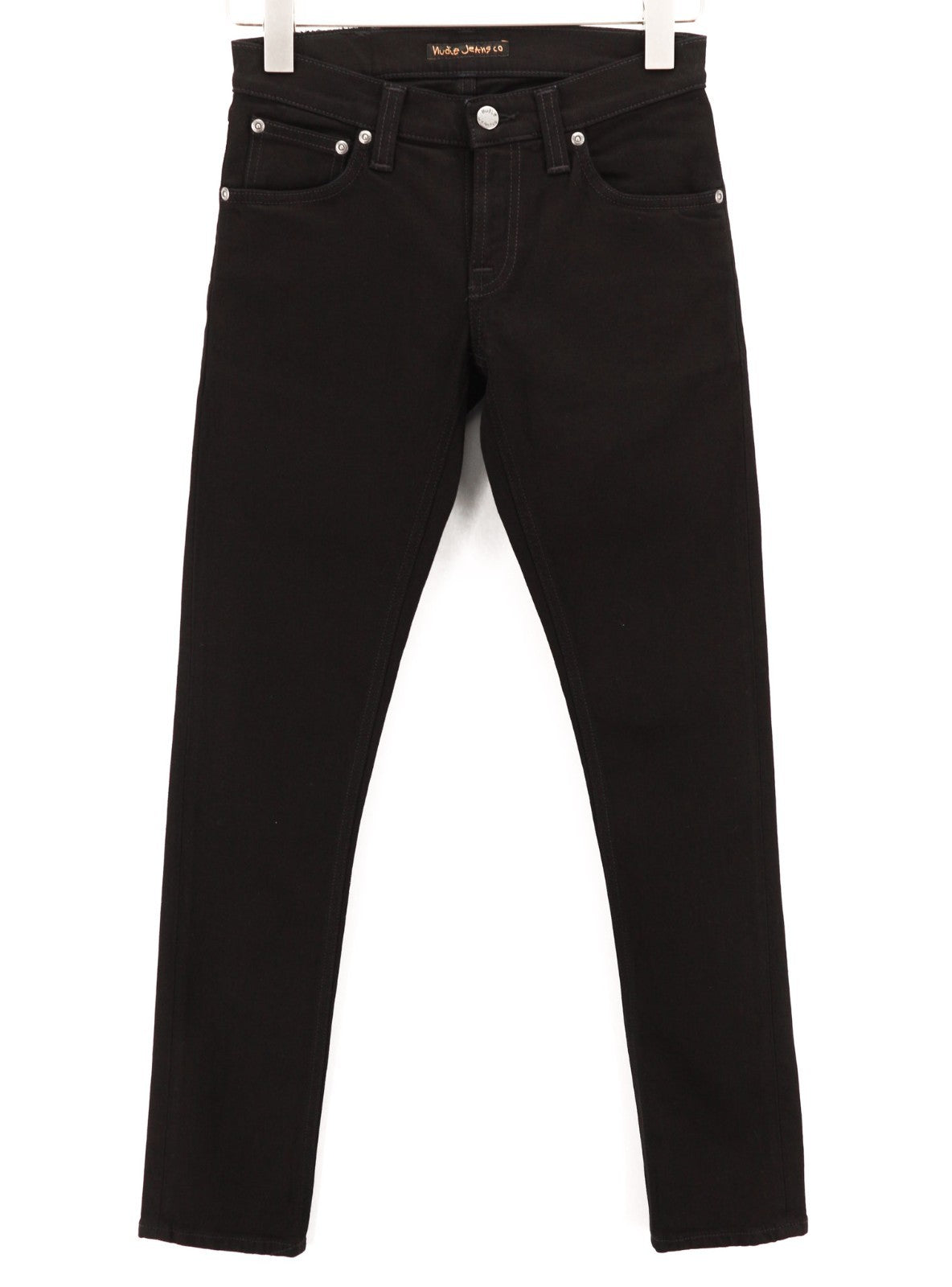 NUDIE JEANS Long John Women's Jeans W26/L30 Slim Stretch Black Casual