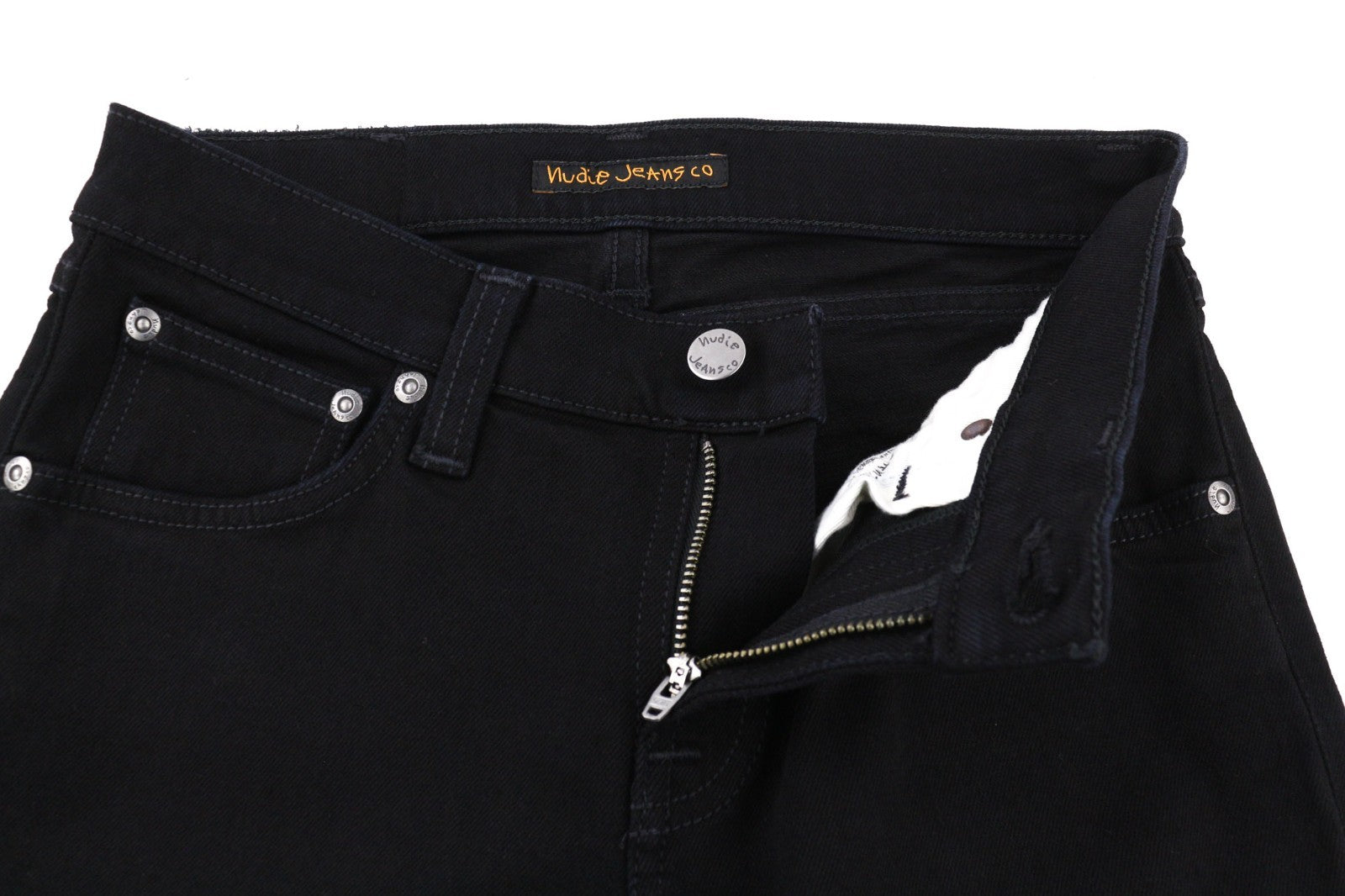 NUDIE JEANS Long John Women's Jeans W26/L30 Slim Stretch Black Casual