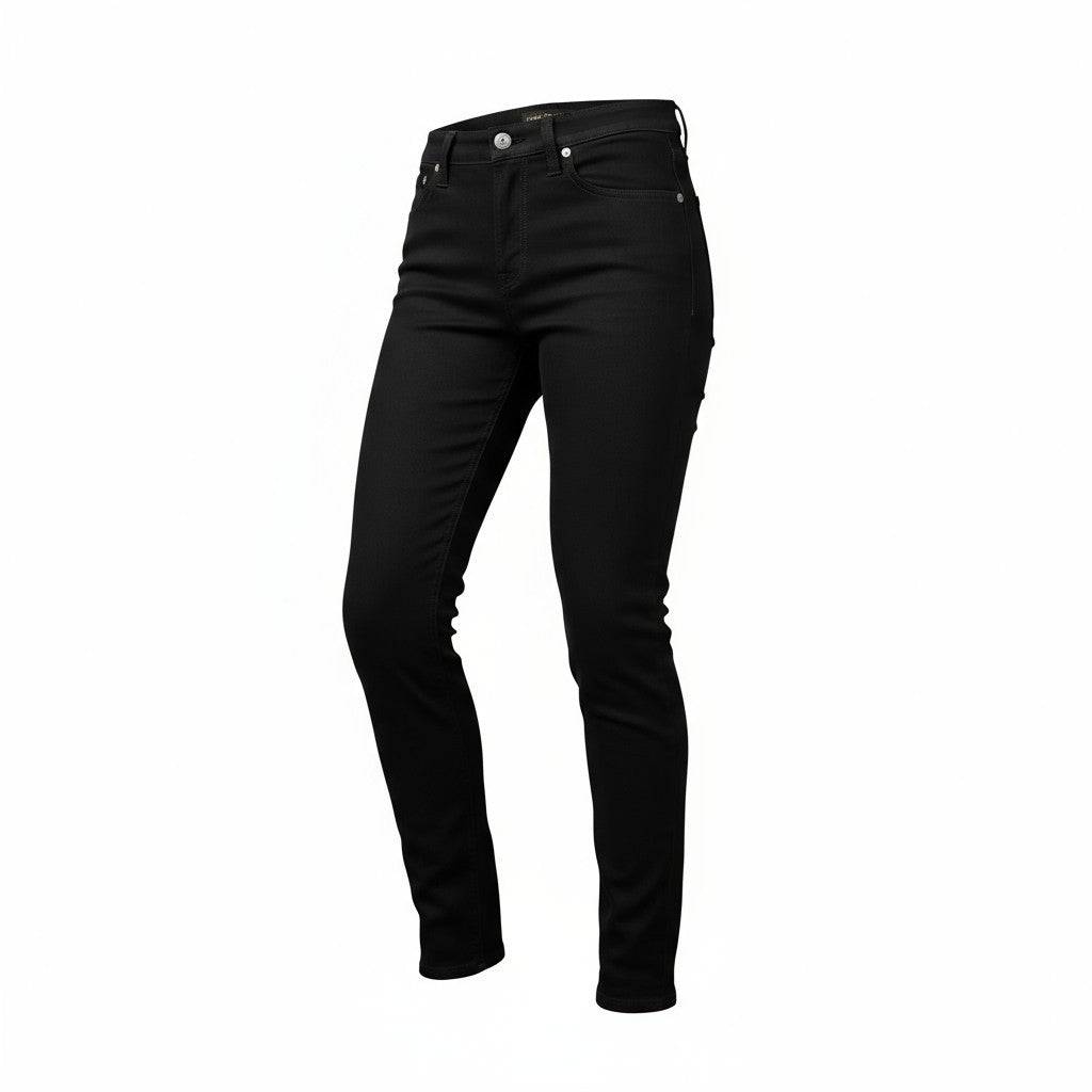 NUDIE JEANS Long John Women's Jeans W26/L30 Slim Stretch Black Denim