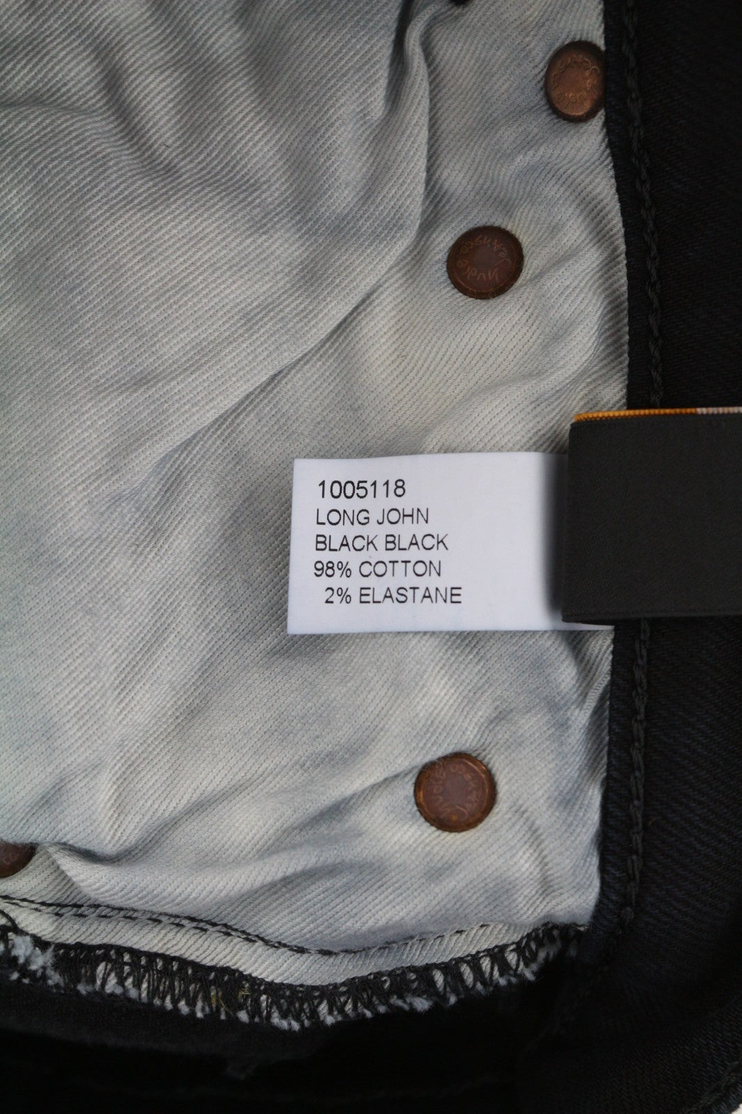 NUDIE JEANS ilgo kirpimo moteriški džinsai W26/L30 ploni tamprūs juodi džinsai 