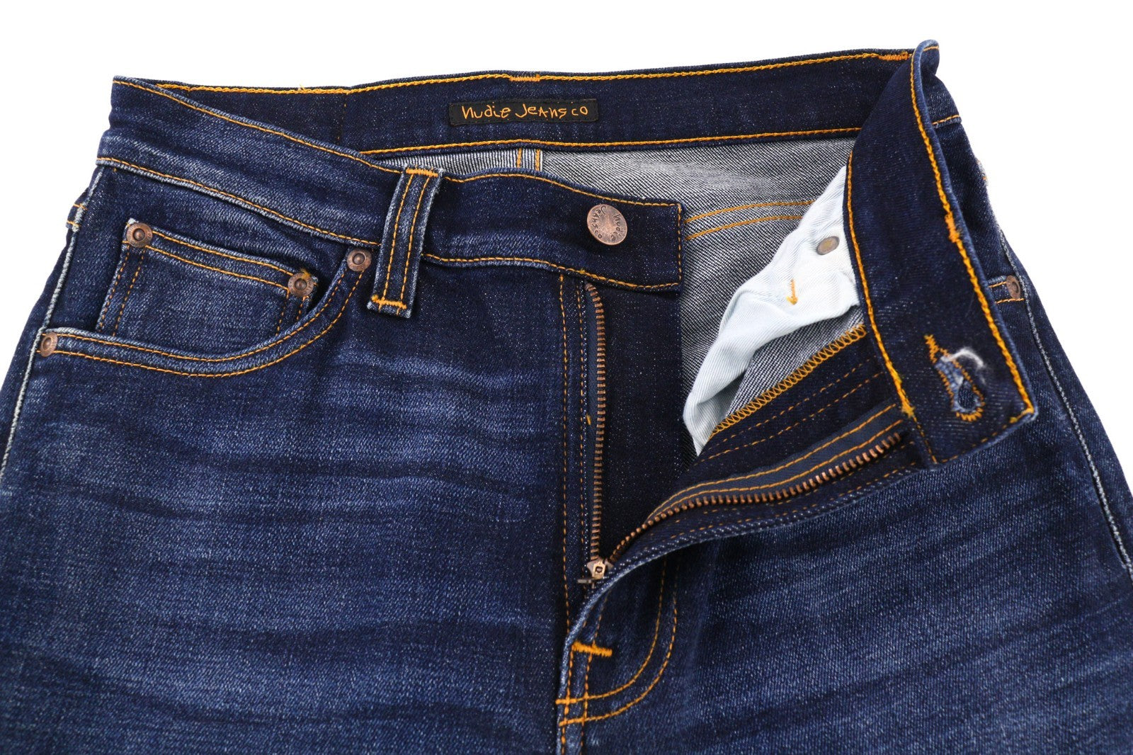 NUDIE JEANS Pipe Led vyriški džinsai W29/L30 Skinny Stretch mėlyni skalbti 