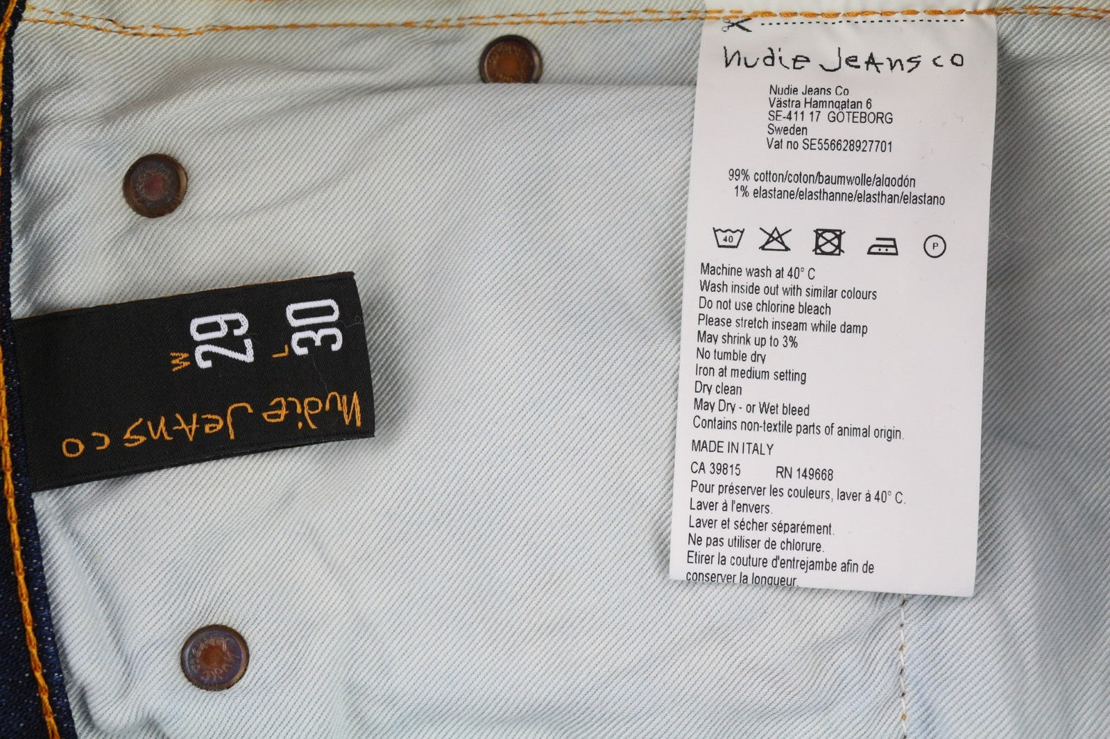 NUDIE JEANS Pipe Led vyriški džinsai W29/L30 Skinny Stretch mėlyni skalbti 