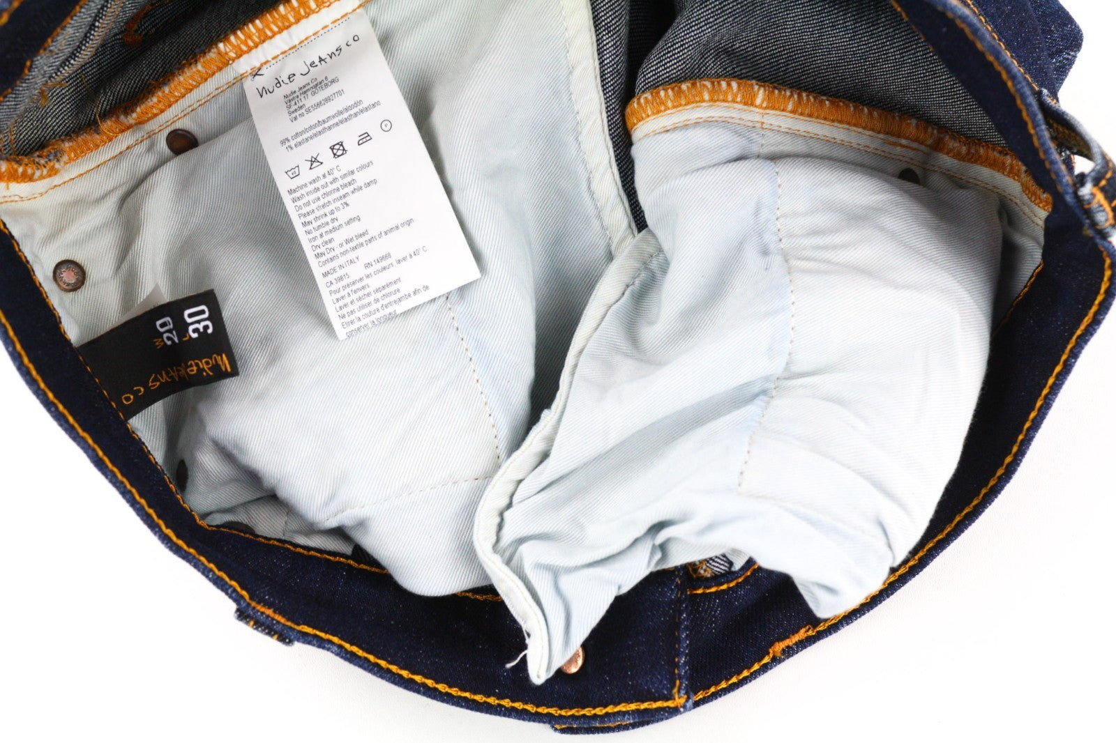 NUDIE JEANS Pipe Led vyriški džinsai W29/L30 Skinny Stretch mėlyni skalbti 