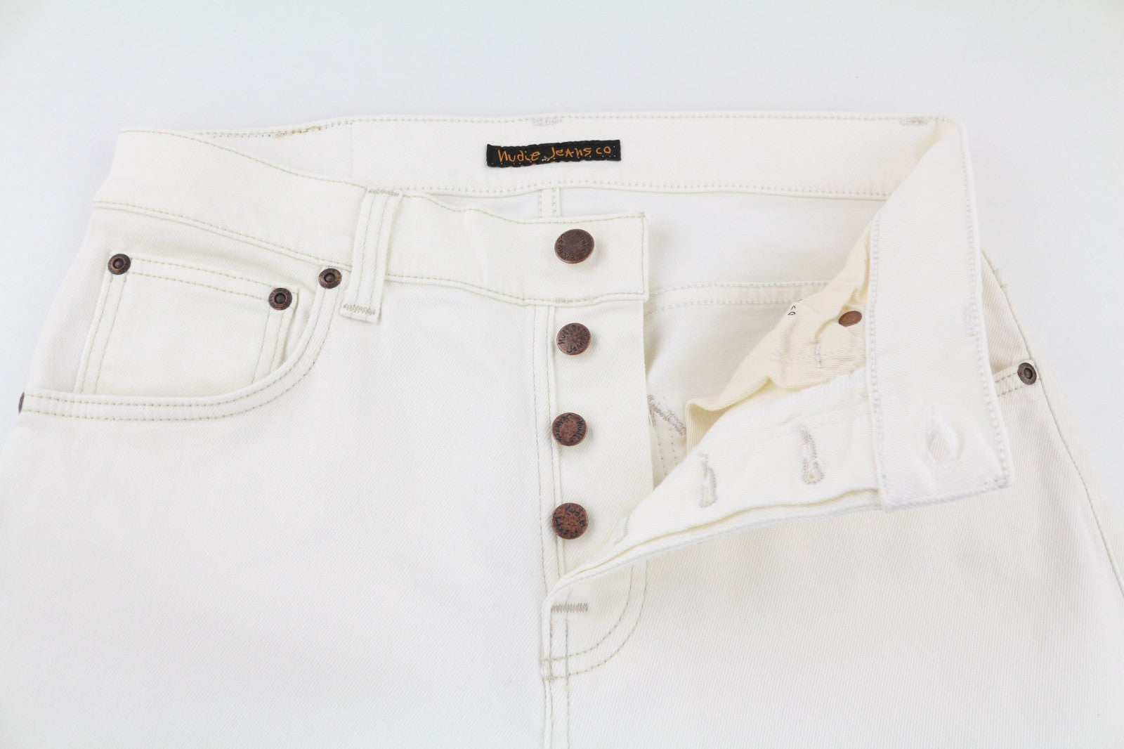 NUDIE JEANS Sleepy Sixten vyriški džinsai W28/L30 Relaxed Stretch Ecru 