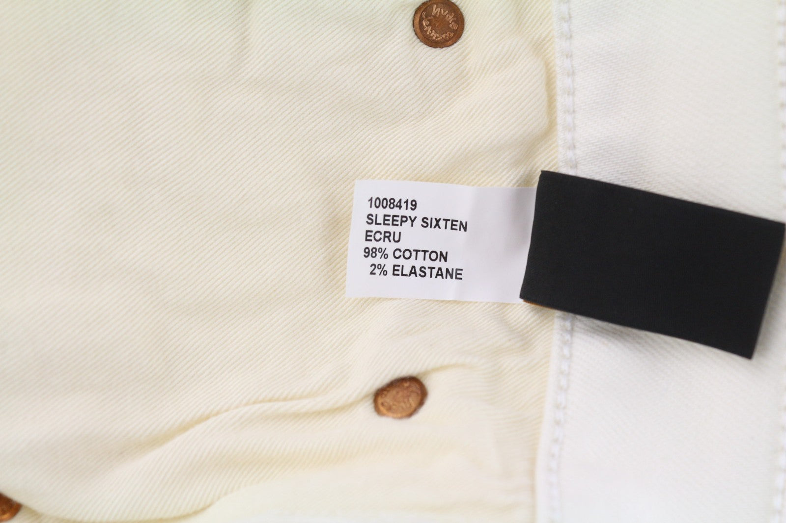 NUDIE JEANS Sleepy Sixten vyriški džinsai W28/L30 Relaxed Stretch Ecru 