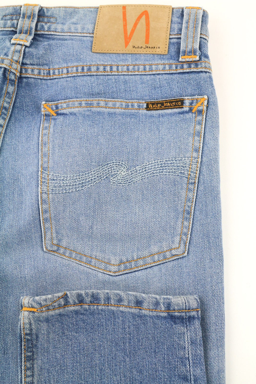 NUDIE JEANS Vyriški „High Kai“ džinsai W29/L32 Skinny Stretch, skalbtos mėlynos spalvos 