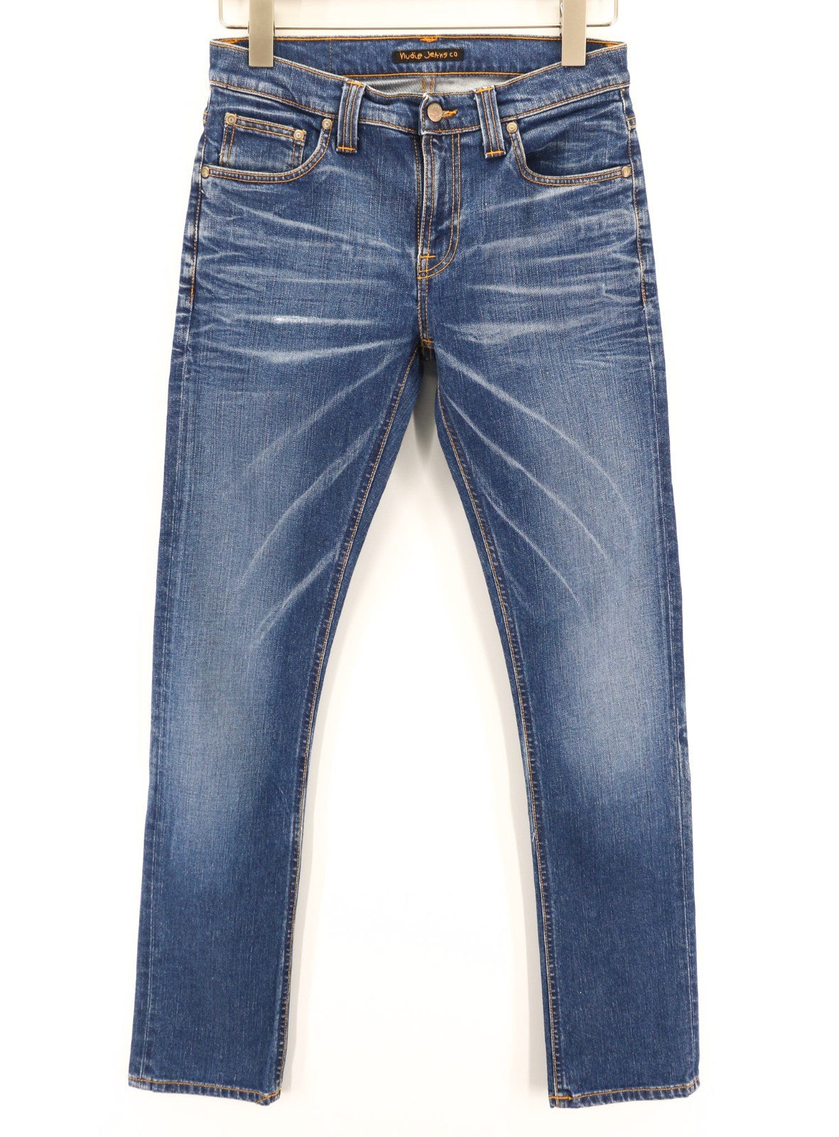 NUDIE JEANS Tube Kelly vyriški džinsai W28/L32 tamprūs, skalbtos mėlynos spalvos 