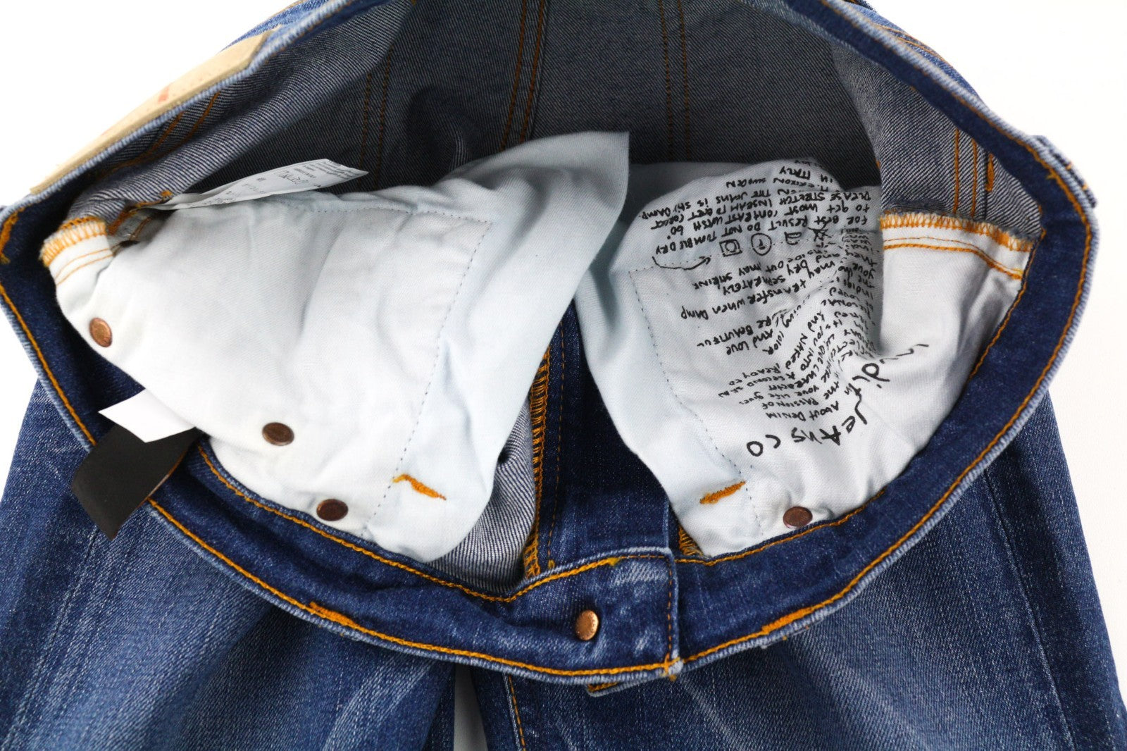 NUDIE JEANS Tube Kelly vyriški džinsai W28/L32 tamprūs, skalbtos mėlynos spalvos 