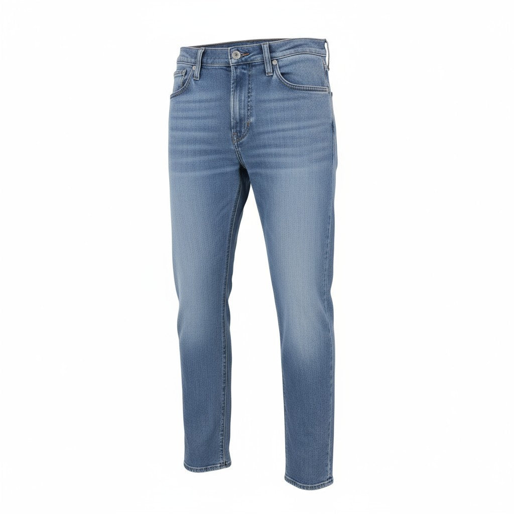 NUDIE JEANS Vyriški „High Kai“ džinsai W29/L30 Slim Stretch mėlyni, skalbti 