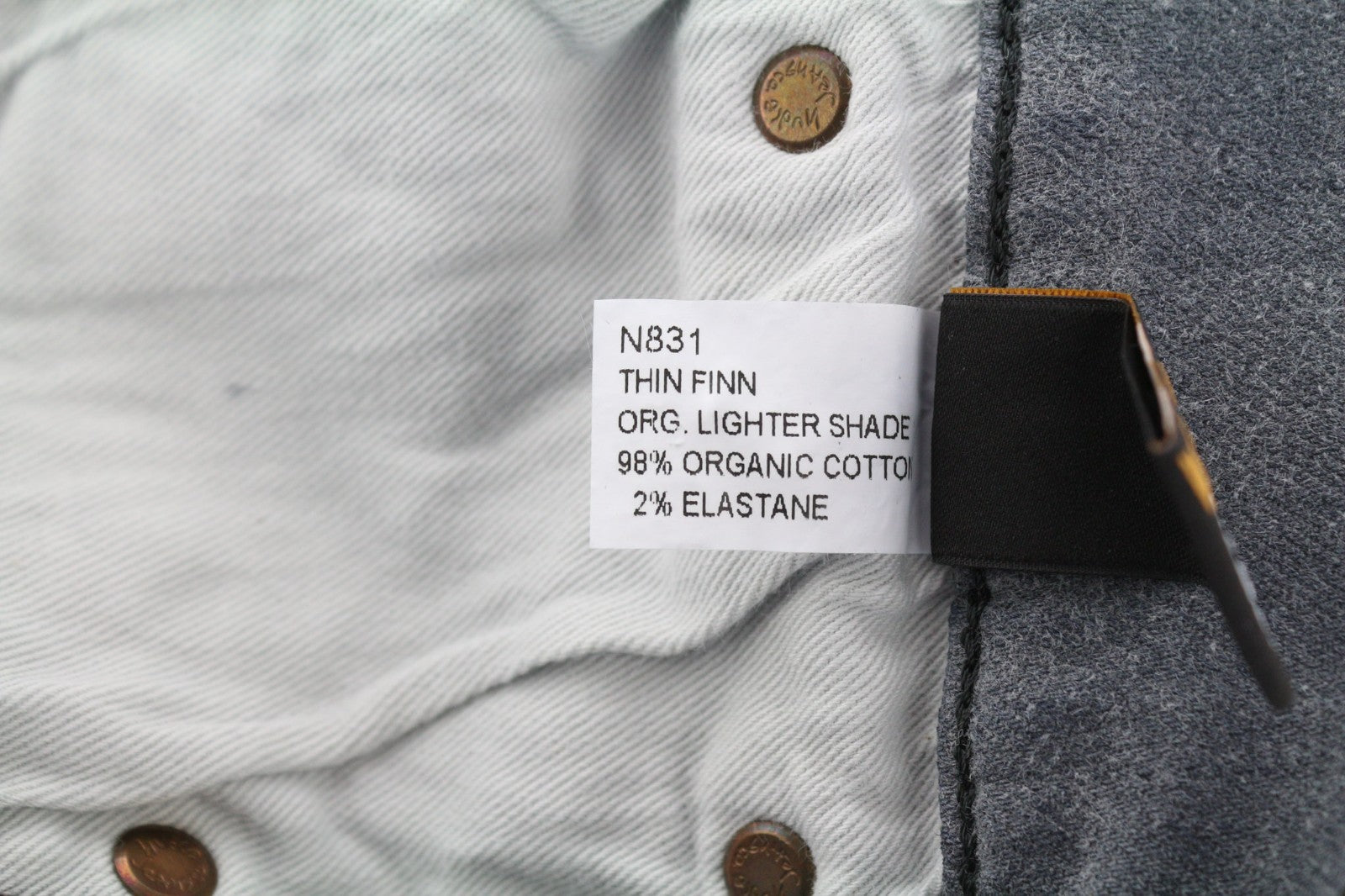 NUDIE JEANS Thin Finn vyriški džinsai W28/L32 Slim Stretch, skalbtos pilkos spalvos 
