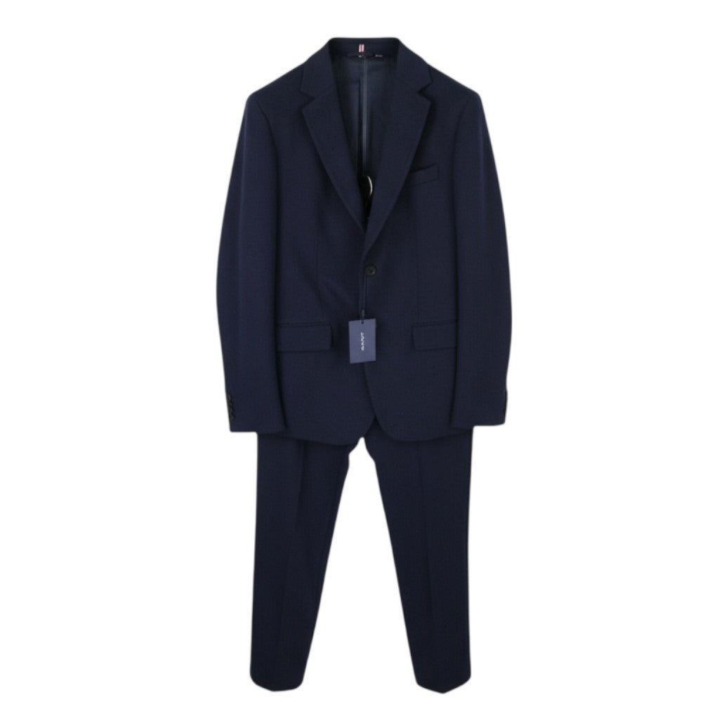 GANT Džersio vyriškas kostiumas EU48 / EU50 vakaro mėlynas plonas vienaeilis su įpjova 2in1 