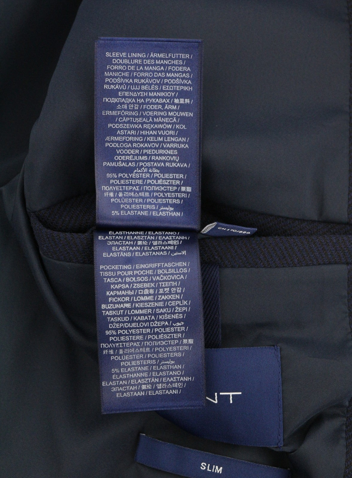 GANT Jersey Men Suit EU48 / EU50 Evening Blue Slim Single-Breasted Notch 2in1