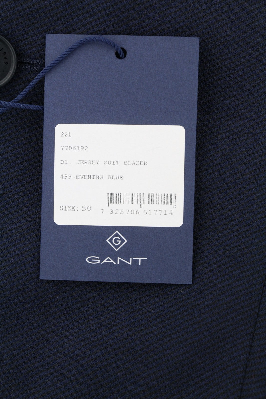 GANT Jersey Men Suit EU48 / EU50 Evening Blue Slim Single-Breasted Notch 2in1