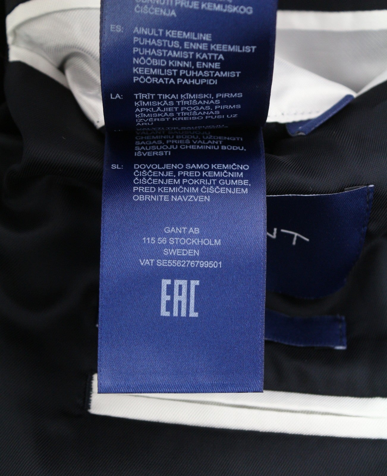 GANT Club vyriškas švarkas, EU48, vakaro mėlynumo, vilnos mišinio, vienaeilis, su įpjova, RRP400 