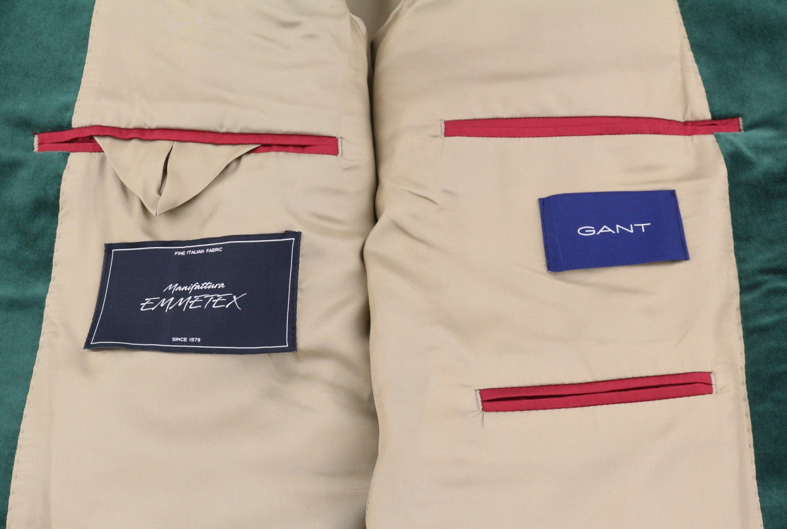 GANT Velvet Club vyriškas švarkas EU54 tartano spalvos žalias su įpjova atvartu, vienaeilis RRP499 