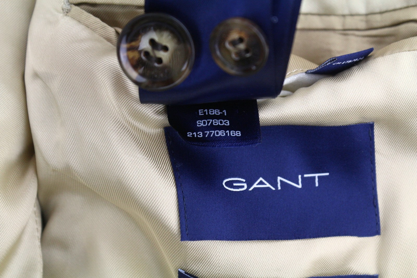 GANT virvelinis vyriškas švarkas EU52 roasted walnut Slim vienaeilis su įpjova atvarte pamušalu 