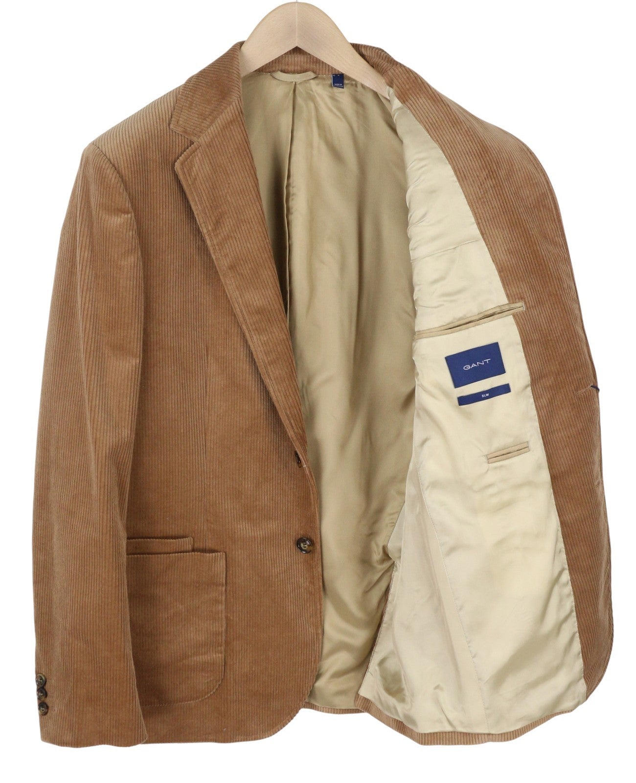 GANT virvelinis vyriškas švarkas EU52 roasted walnut Slim vienaeilis su įpjova atvarte pamušalu 