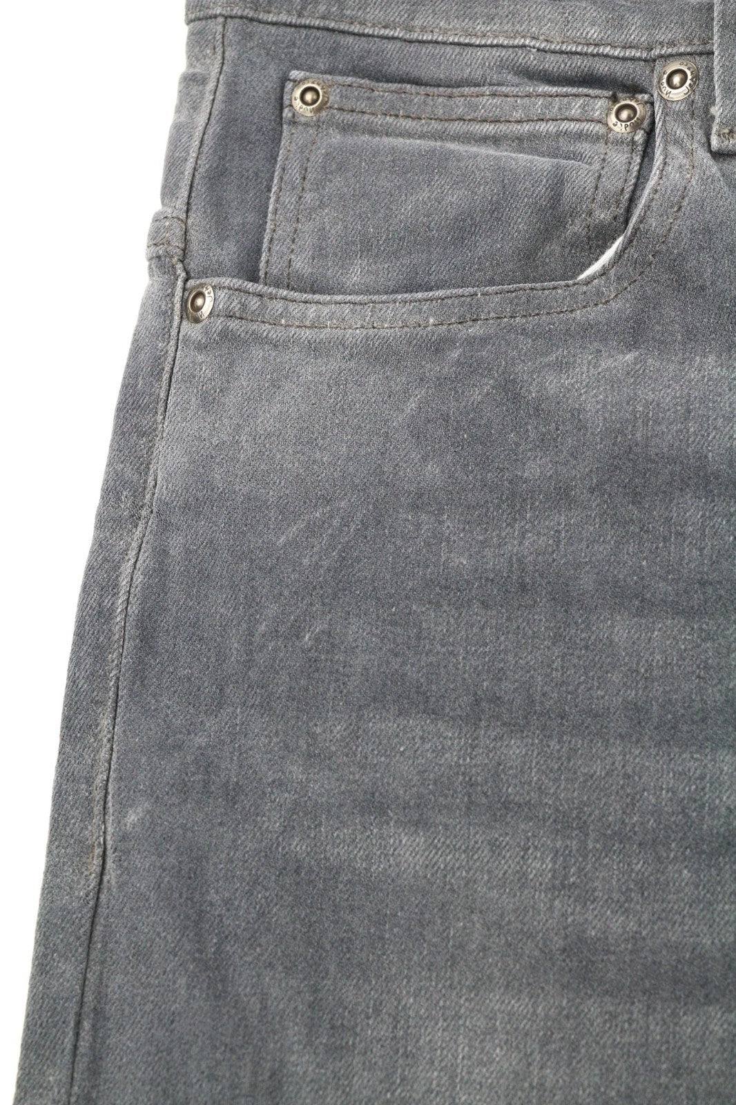 NUDIE JEANS ploni vyriški Finn džinsai W32/L32 Slim Fit pilki laisvalaikio mišinio audinio 