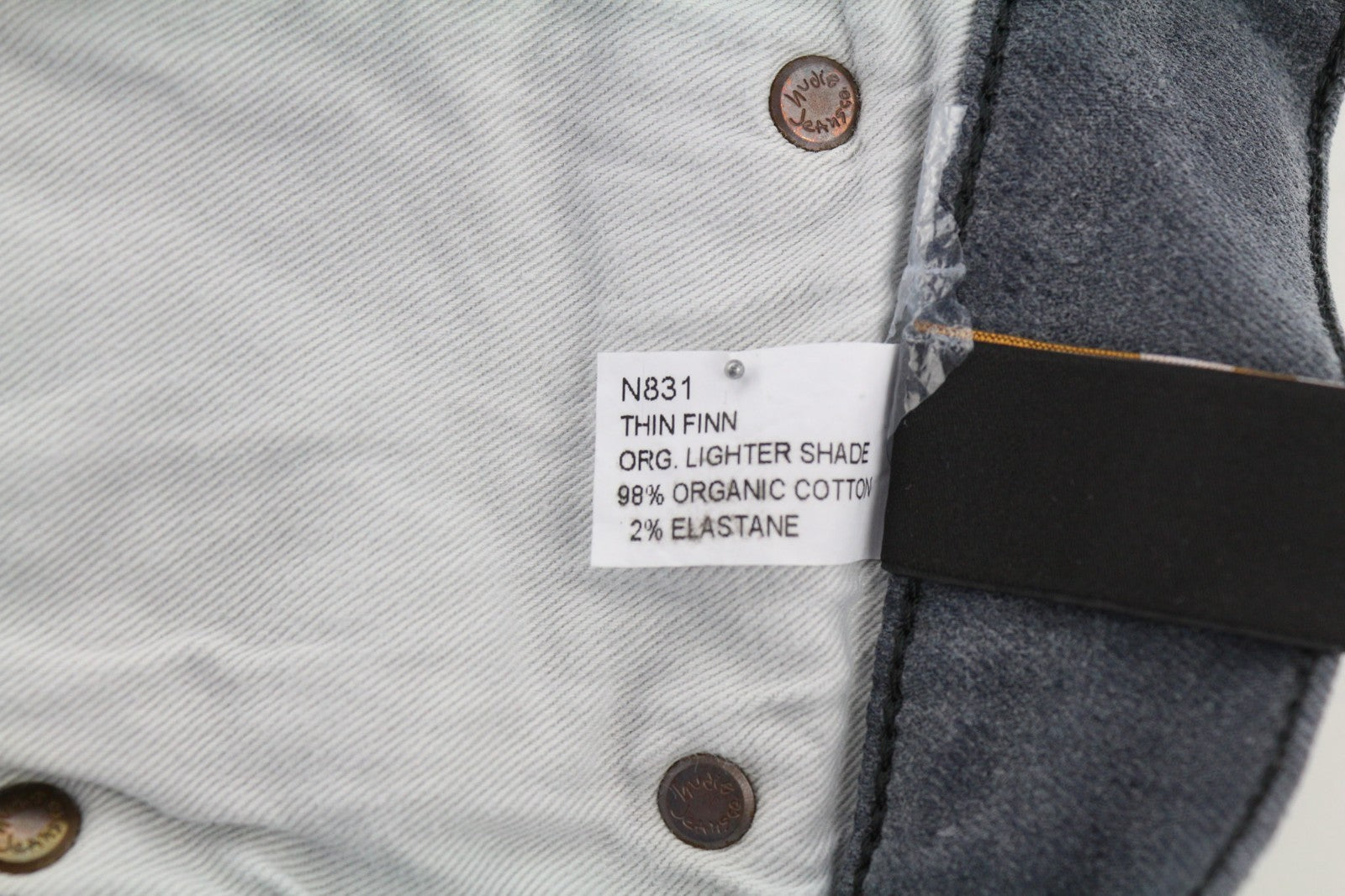 NUDIE JEANS ploni „Finn“ vyriški džinsai W30/L32 Slim Fit išblukintos pilkos medvilnės mišinio 