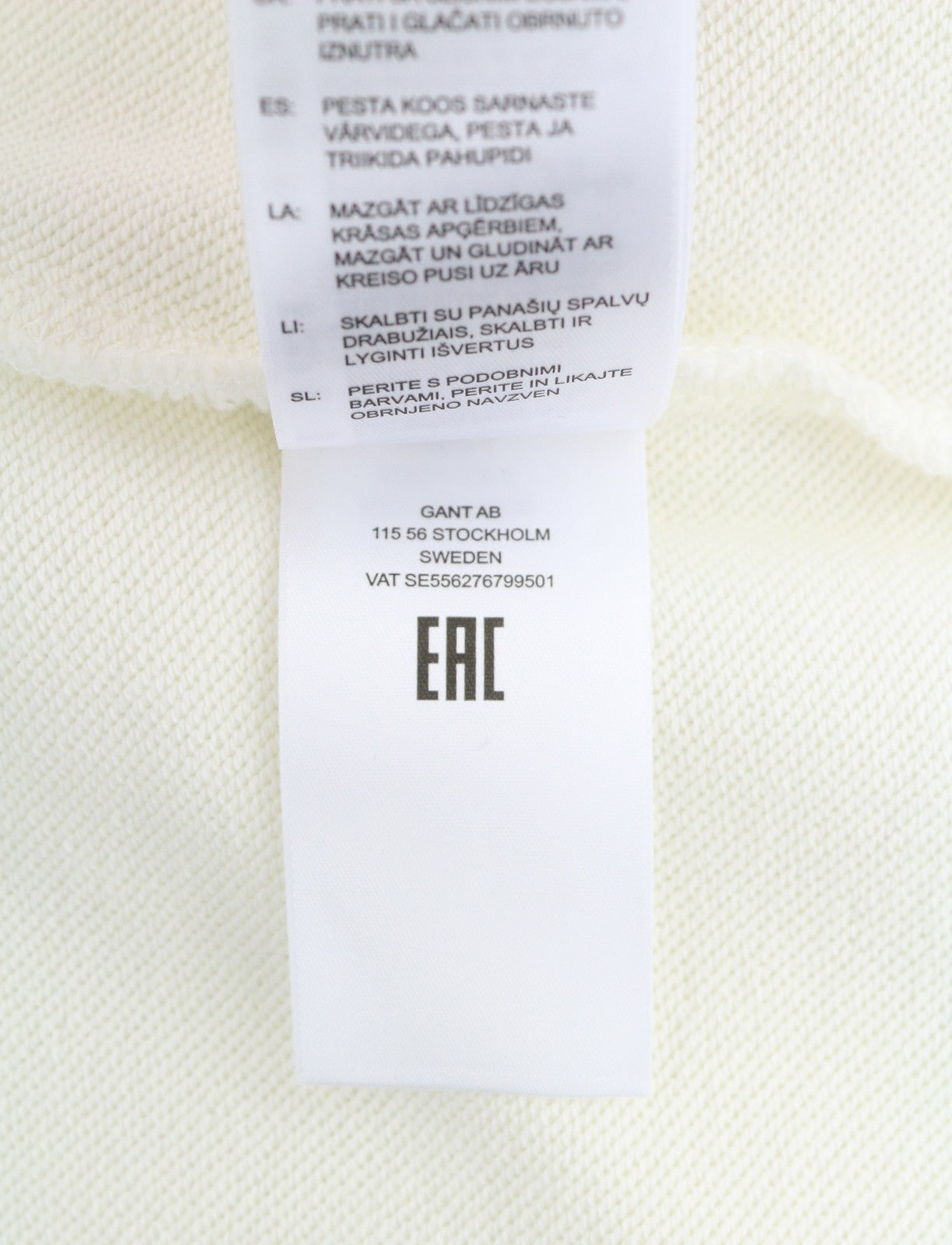 GANT Bru Original Full Zip Cardigan Men Sweatshirt 3XL Eggshell High Neck Light