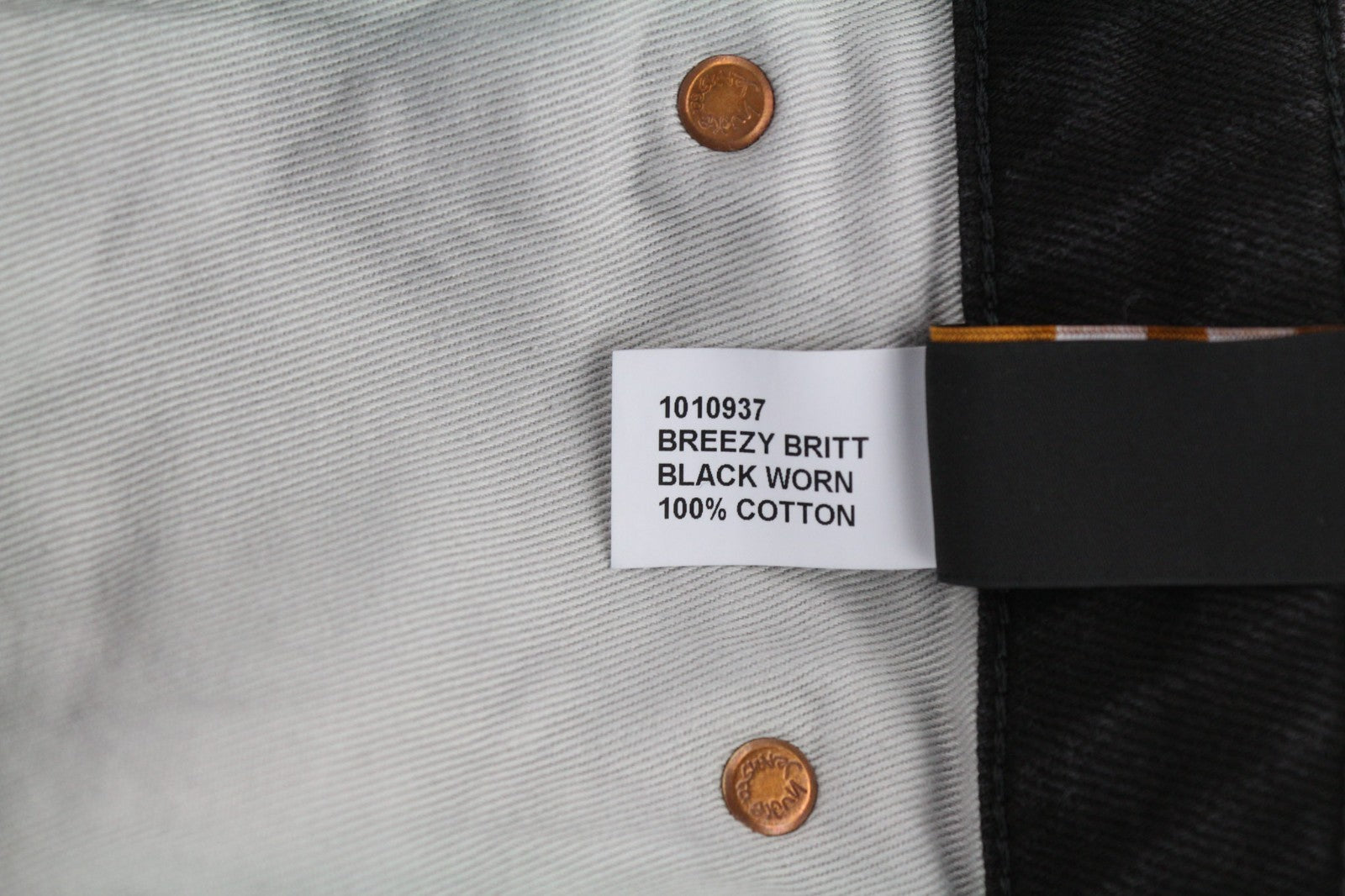 NUDIE JEANS Breezy Britt vyriški džinsai W32/L30 juodi skalbti medvilniniai džinsai su užtrauktuku 