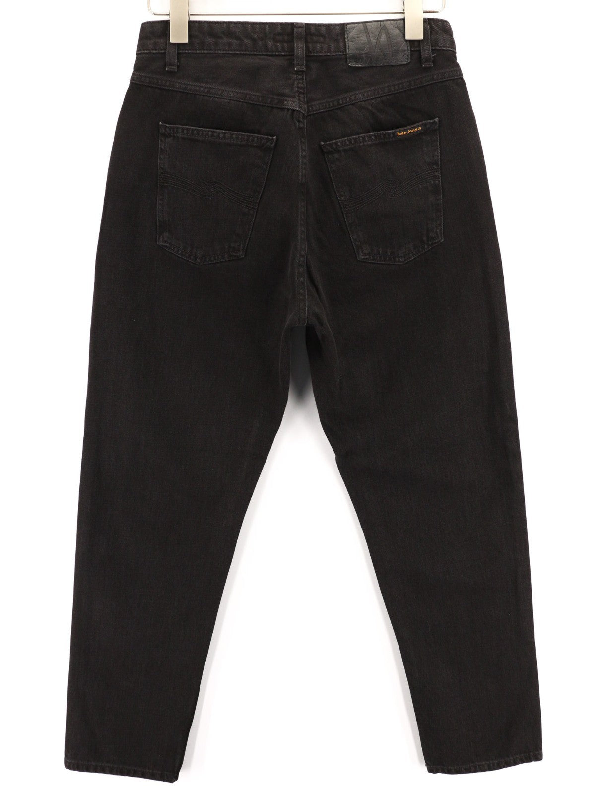 NUDIE JEANS Breezy Britt vyriški džinsai W29/L28 juodi su išblukusiu užtrauktuku ir logotipu 