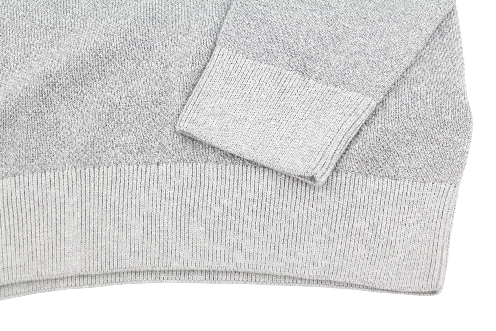 GANT Multi Texture Pique C-Neck Men Jumper S Light Grey Melange Knit Pullover