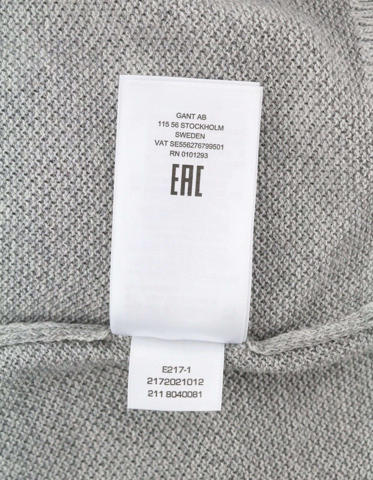 GANT Multi Texture Pique C-Neck Men Jumper S Light Grey Melange Knit Pullover