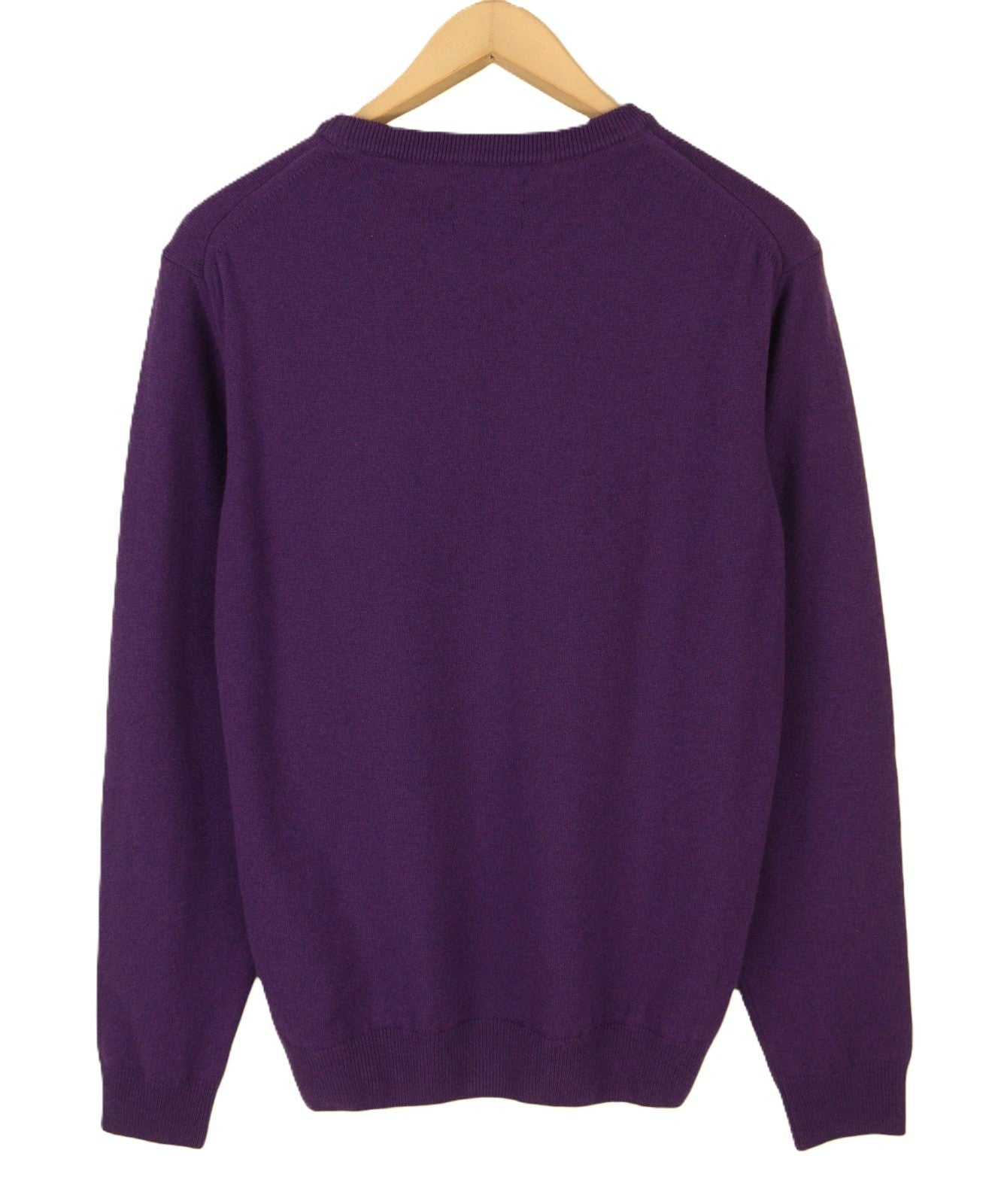 GANT Superfine Lambswool Crew Men Jumper M Imperial Purple Knitted Pullover
