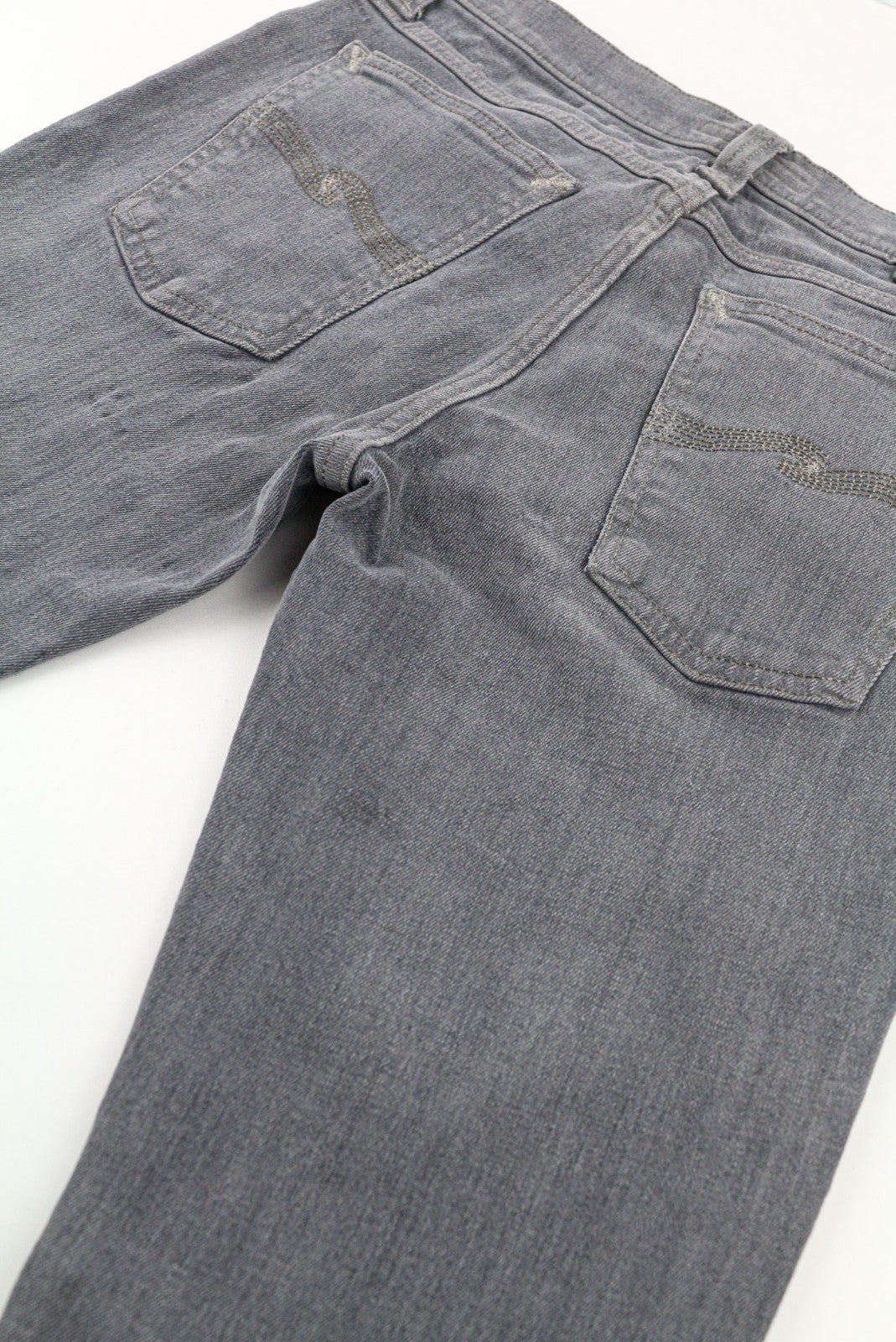 NUDIE JEANS vyriški aptempti ilgi džinsai W29/L32 tamsiai pilki, ploni, ekologiški 