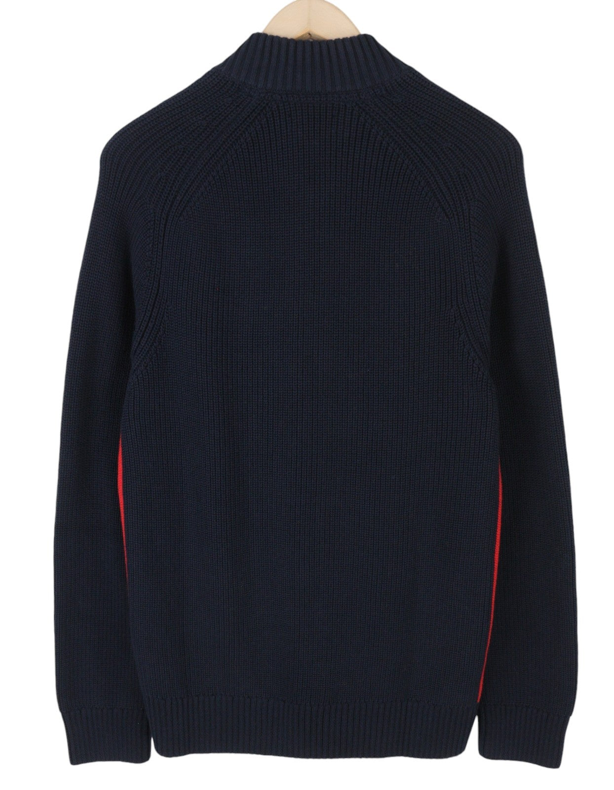 GANT Retro Shield Full Zip Men Jumper L Evening Blue Cotton Knitted Bomber Neck