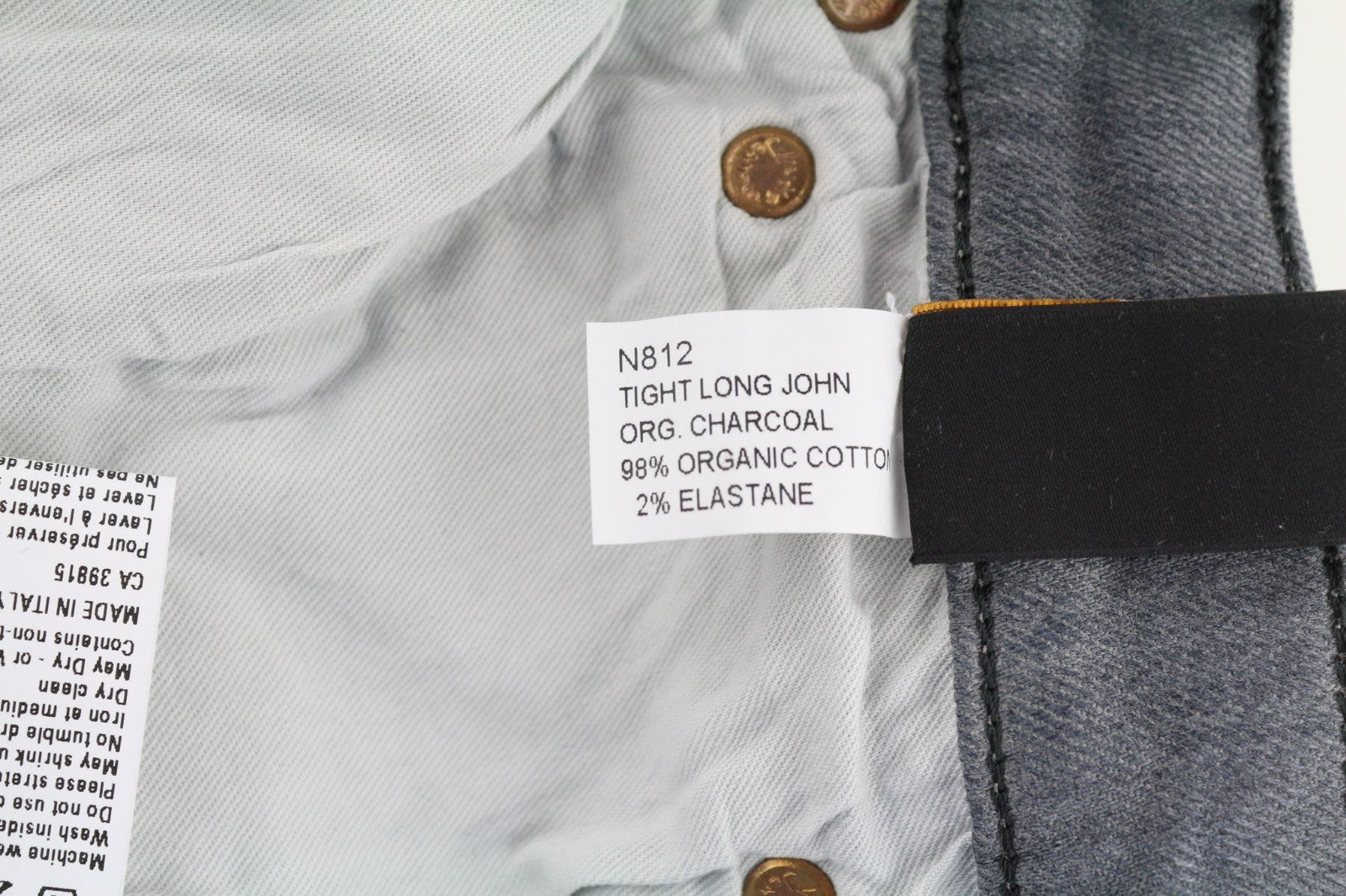 NUDIE JEANS vyriški aptempti ilgi džinsai W28/L32 tamsiai pilki, ploni su logotipu ir skalbtais logotipais 