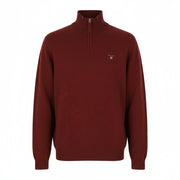 GANT Super Fine Lambswool Half Zip Men Jumper L Royal Port Red Knit Pullover